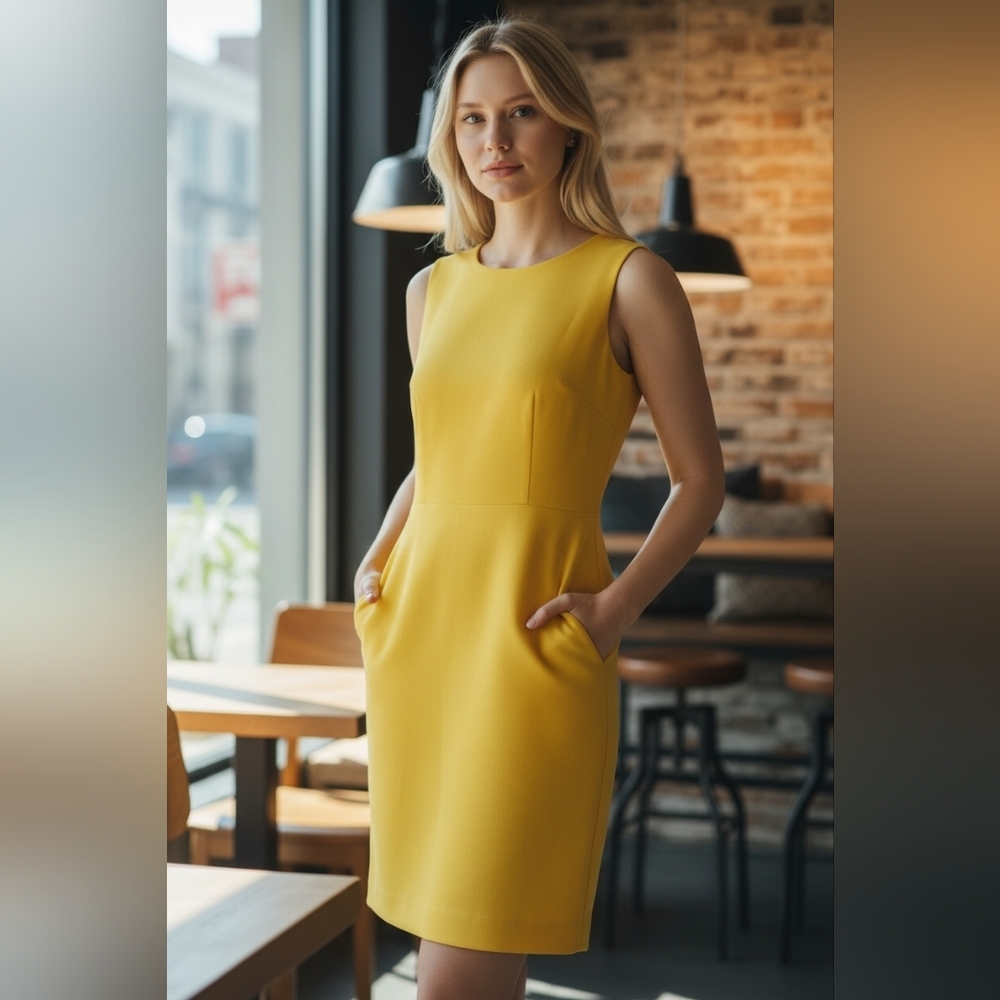 Diane Von Furstenburg Yellow Dress With Pockets NWOT